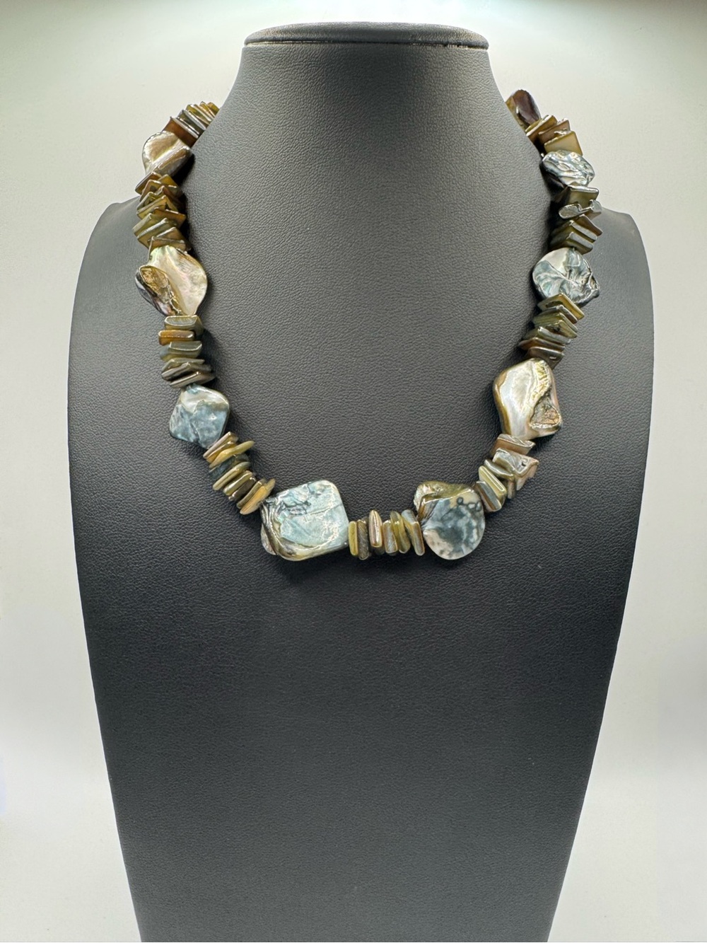 Vintage Handcrafted Artisan Necklace ft. Irregular MOP Nuggets in Warm Tones